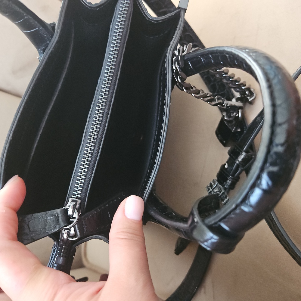 Ming crocodile effect bag in black leather - Picture 9 of 9